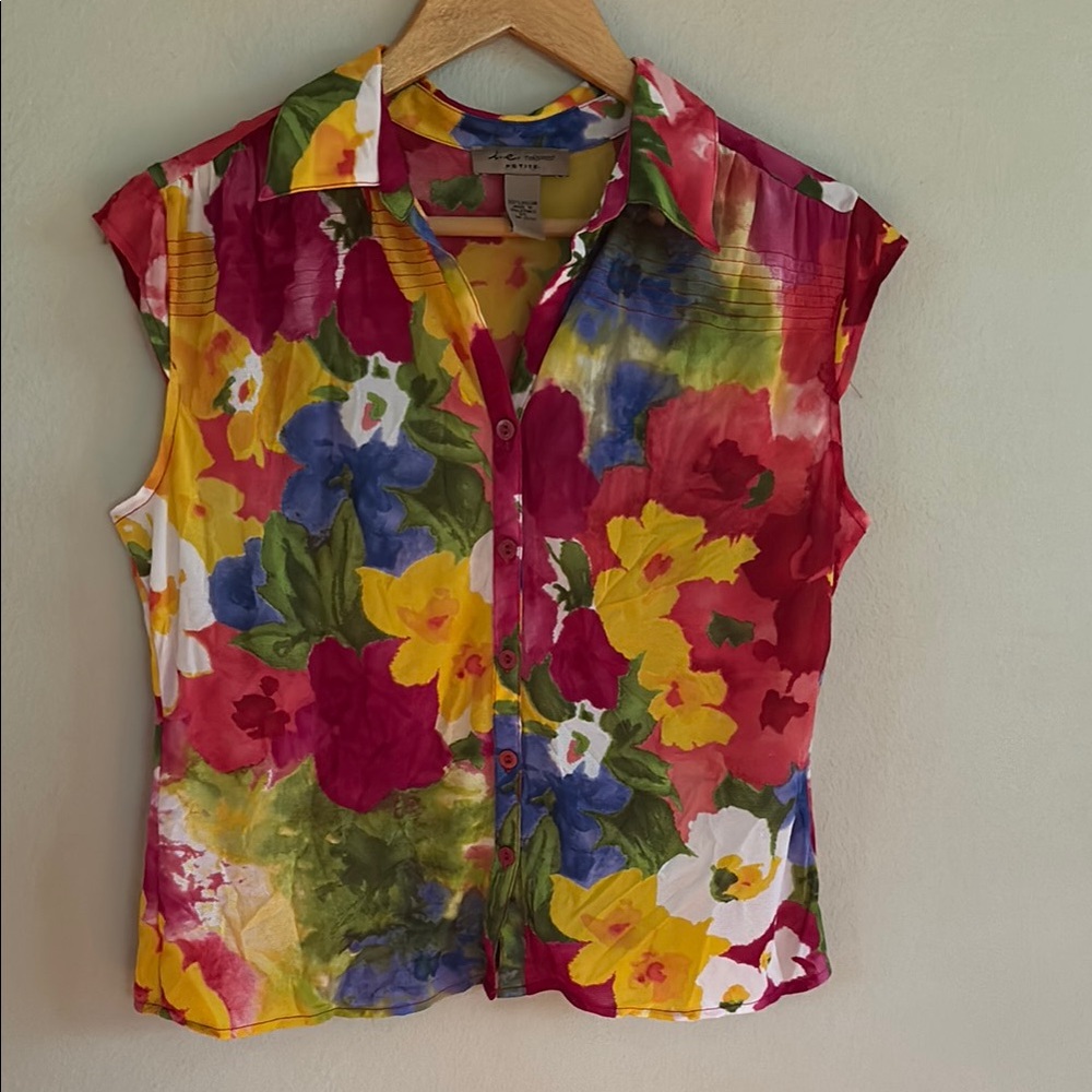 i.e. relaxed Colorful Button Down Blouse